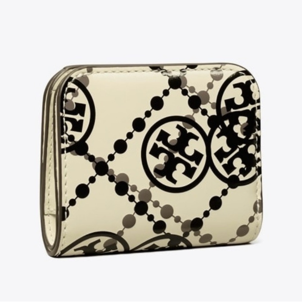 Tory Burch | T-Monogram | High Frequency Mini Wallet | Cream & Black